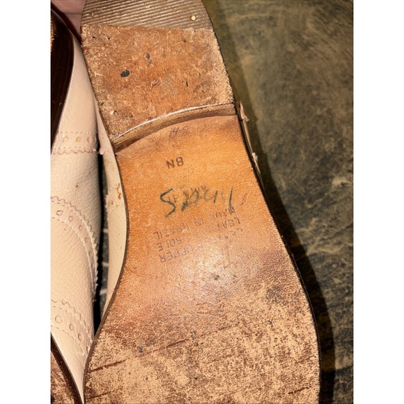 vtg G H bass co womens shoes 8N oxfords Leather And Leather Soles Tan - Picture 10 of 13